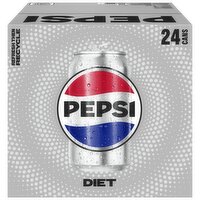 Pepsi Diet Soda Cola 12 Fl Oz, 24 Count