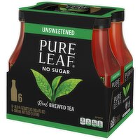 Pure Leaf No Sugar Unsweetened Real Brewed Tea, 16.9 fl oz, 6 count