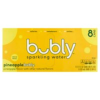 Bubly Pineapplebubly Sparkling Water, 12 fl oz, 8 count, 96 Fluid ounce