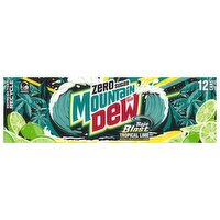 Mtn Dew Baja Blast Zero Sugar DEW Tropical Lime Flavor 12 Fl Oz, 12 Count