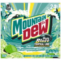 Mtn Dew Baja Blast DEW With A Blast Of Tropical Lime Flavor 12 Fl Oz 24 Count Cans