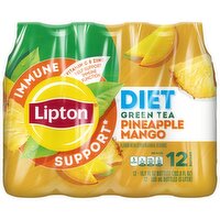 Lipton Diet Green Tea Immune Support Pineapple Mango 16.9 Fl Oz, 12 Count