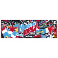 Mountain Dew Zero Sugar Soda Summer Freeze 12 Fl Oz, 12 Count