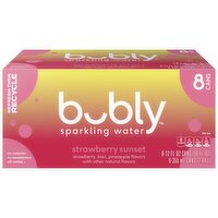 Bubly Sparkling Water Strawberry Sunset 12 Fl Oz, 8 Count