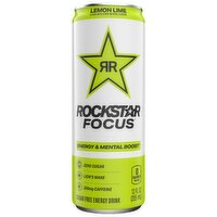 Rockstar Focus Sugar Free Energy Drink Lemon Lime 12 Fl Oz