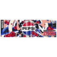 Pepsi Zero Sugar Soda Wild Cherry & Cream 12 Fl Oz, 12 Count
