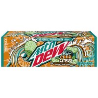 Mtn Dew Baja Cabo Citrus Dew Tropical Citrus Punch 12 Fl Oz, 12 Count