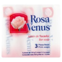 Rosa Venus Pink Bar Soaps, 5.3 oz, 3 count