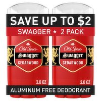 Old Spice Aluminum Free Scent of Cedarwood Swagger Deodorant Twin Pack, 3.0 oz, 2 count