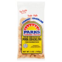 Parks Famous Flavor Tender Style Original Pork Cracklins Chicharrones, 5 oz, 5 Ounce