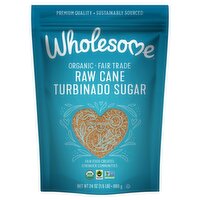 Wholesome Organic Fair Trade Raw Cane Turbinado Sugar, 24 oz