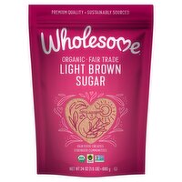 Wholesome Organic Fair Trade Light Brown Sugar, 24 oz, 24 Ounce