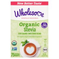 Wholesome Organic Stevia Zero Calorie Sweetener Blend, 75 count, 2.65 oz