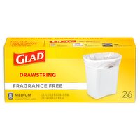 Glad Fragrance Free Medium Drawstring Bags, 26 count