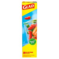 Glad Gallon Storage Zipper Bags, 20 count