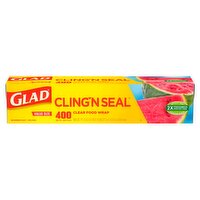 Glad Cling'n Seal Clear Food Wrap Value Size, 133-1/3 yd x 12 in, 1 Each