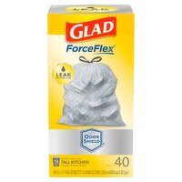 Glad ForceFlex Grips-the-Can Tall Kitchen Drawstring Bags, 40 count