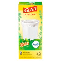 Glad Gain Original Scent Medium Drawstring Bags, 26 count