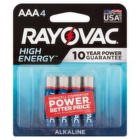 Rayovac High Energy AAA 1.5V Alkaline Batteries, 4 count, 4 Each