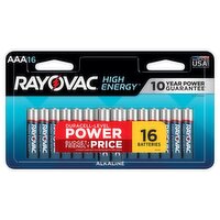 Rayovac High Energy AAA 1.5V Alkaline Batteries, 16 count, 16 Each