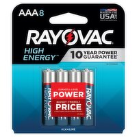 Rayovac High Energy AAA 1.5V Alkaline Batteries, 8 count, 8 Each