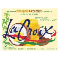 LaCroix Pineapple Coconut Naturally Essenced Sparkling Water, 12 fl oz, 12 count