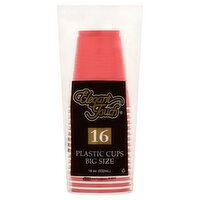 Elegant Touch 18 oz Apple Red Plastic Cups, Big Size, 16 count, 16 Each