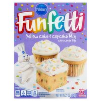 Pillsbury Funfetti Yellow Cake & Cupcake Mix, 24 count, 15.25 oz