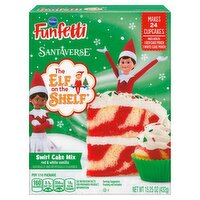 Pillsbury Funfetti Santaverse The Elf on the Shelf Red & White Vanilla Swirl Cake Mix, 15.25 oz