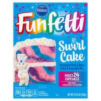 Pillsbury Funfetti Swirl Cake Premium Pink & Blue Cake & Cupcake Mix, 15.25 oz