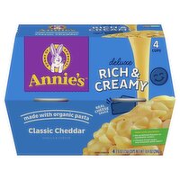 Annie's Deluxe Rich & Creamy Classic Cheddar Shells & Cheese, 2.6 oz, 4 count