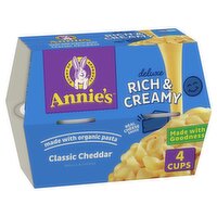 Annie's Deluxe Rich & Creamy Classic Cheddar Shells & Cheese, 2.6 oz, 4 count