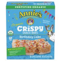 Annie's Homegrown Organic Birthday Cake Crispy Snack Bars, 0.78 oz, 5 count