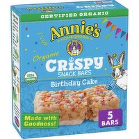 Annie's Homegrown Organic Birthday Cake Crispy Snack Bars, 0.78 oz, 5 count