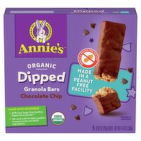 Annie's Organic Dipped Chocolate Chip Granola Bars, 0.92 oz, 5 Count