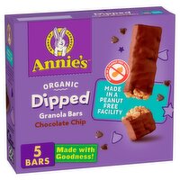 Annie's Organic Dipped Chocolate Chip Granola Bars, 0.92 oz, 5 Count