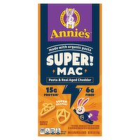 Annie's Super! Mac Pasta & Real Aged Cheddar Wheat & Pea Pasta & Cheese, 6 oz