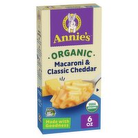 Annie's Organic Macaroni & Classic Cheddar, 6 oz