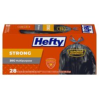 Hefty Strong 30 Gallon Multipurpose Trash Drawstring Bags, Large, 28 count, 28 Each