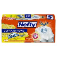 Hefty Ultra Strong Fabuloso Lemon 13 Gallon Tall Kitchen Drawstring Bags, 40 count