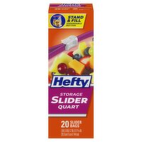 Hefty Storage Quart Slider Bags, 20 count