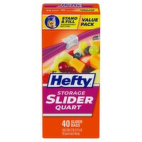 Hefty Slider Quart Size Storage Bags Value Pack, 40 count