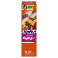 Hefty Storage Gallon Slider Bags, 15 count, 15 Each