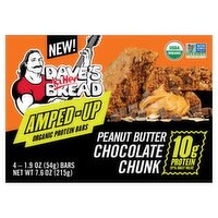 Dave's Killer Bread Amped-Up Peanut Butter Chocolate Chunk Organic Protein Bars, 1.9 oz, 4 count