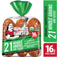 Dave's Killer Bread 21 Whole Grains and Seeds Organic Sandwich Rolls, 6 count, 18 oz