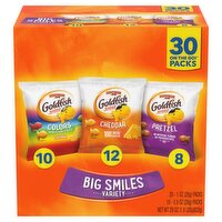 Pepperidge Farm Goldfish Big Smiles Baked Snack Crackers Variety, 29 oz, 30 count