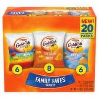 Pepperidge Farm Goldfish Family Faves Variety Baked Snack Crackers, 20 count