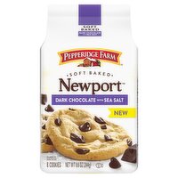 Pepperidge Farm Newport Soft Baked Dark Chocolate with Sea Salt Cookies, 8 count, 8.6 oz