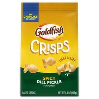 Goldfish Crisps Spicy Dill Pickle Flavored Baked Snacks, 4.8 oz