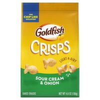 Goldfish Crisps Sour Cream & Onion Baked Snacks, 4.8 oz, 4.8 Ounce